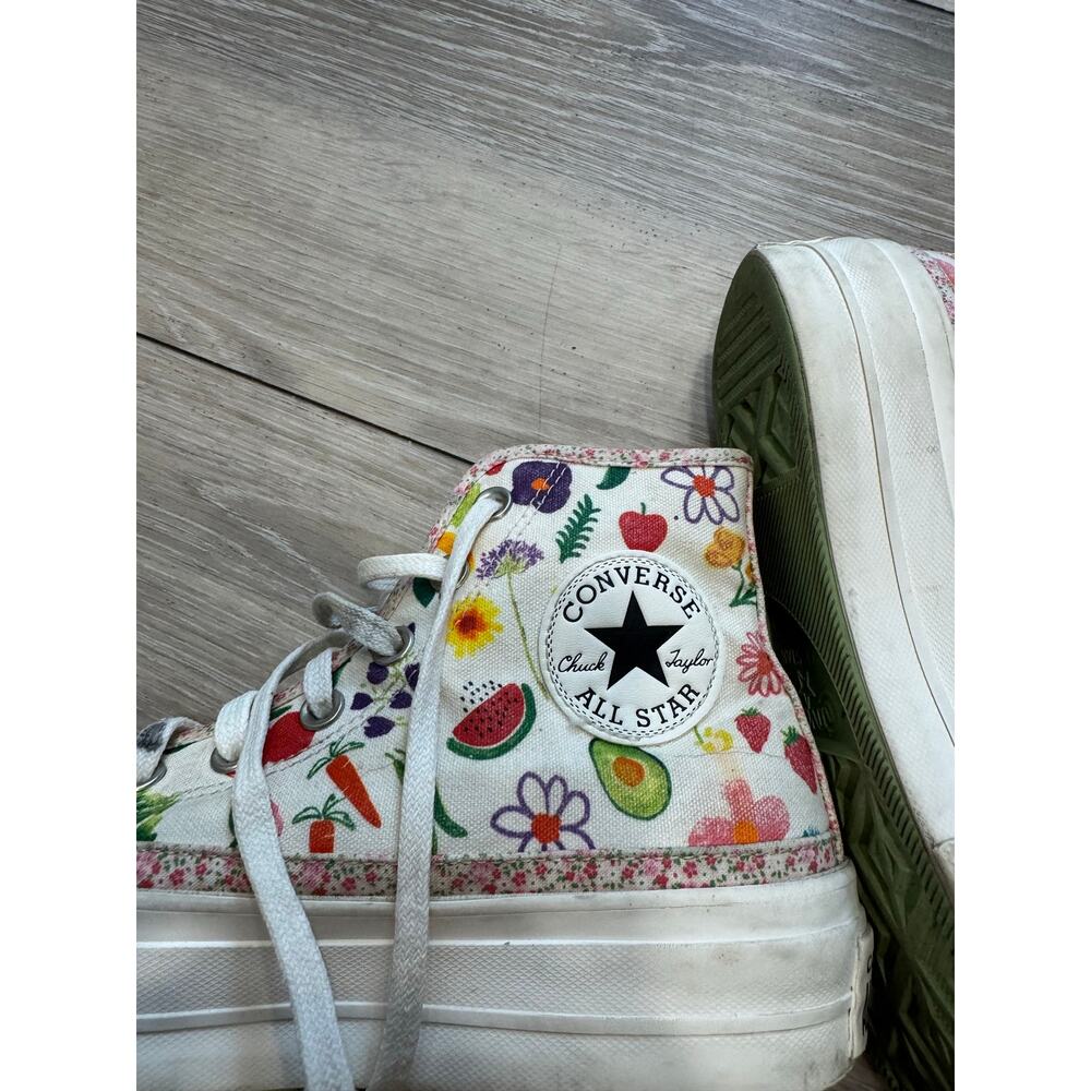 Converse Chuck Taylor All Star Platform High Top Floral Fruit Print Sneakers - Picture 2 of 10